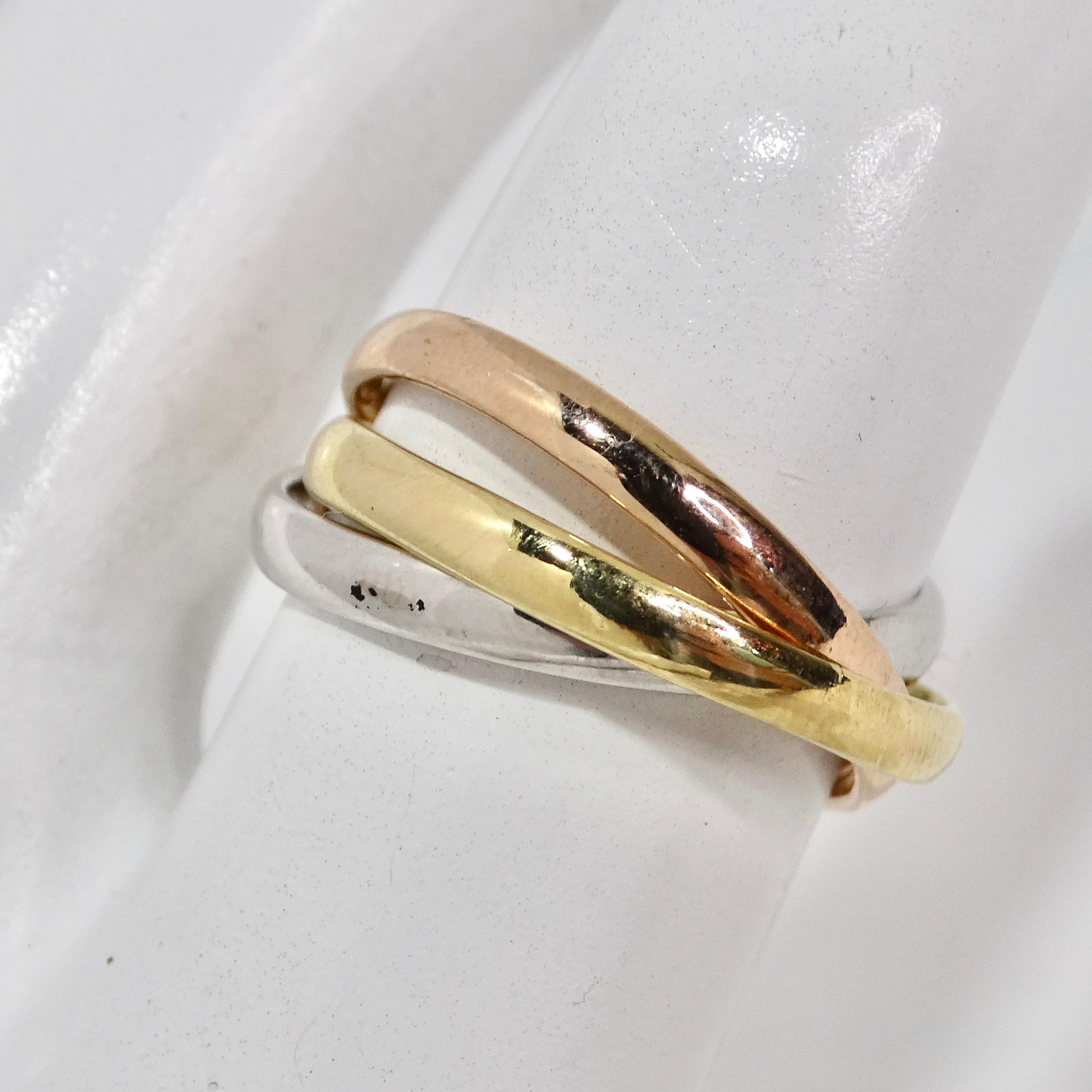 Cartier 1990s Trinity Three Gold Ring 7