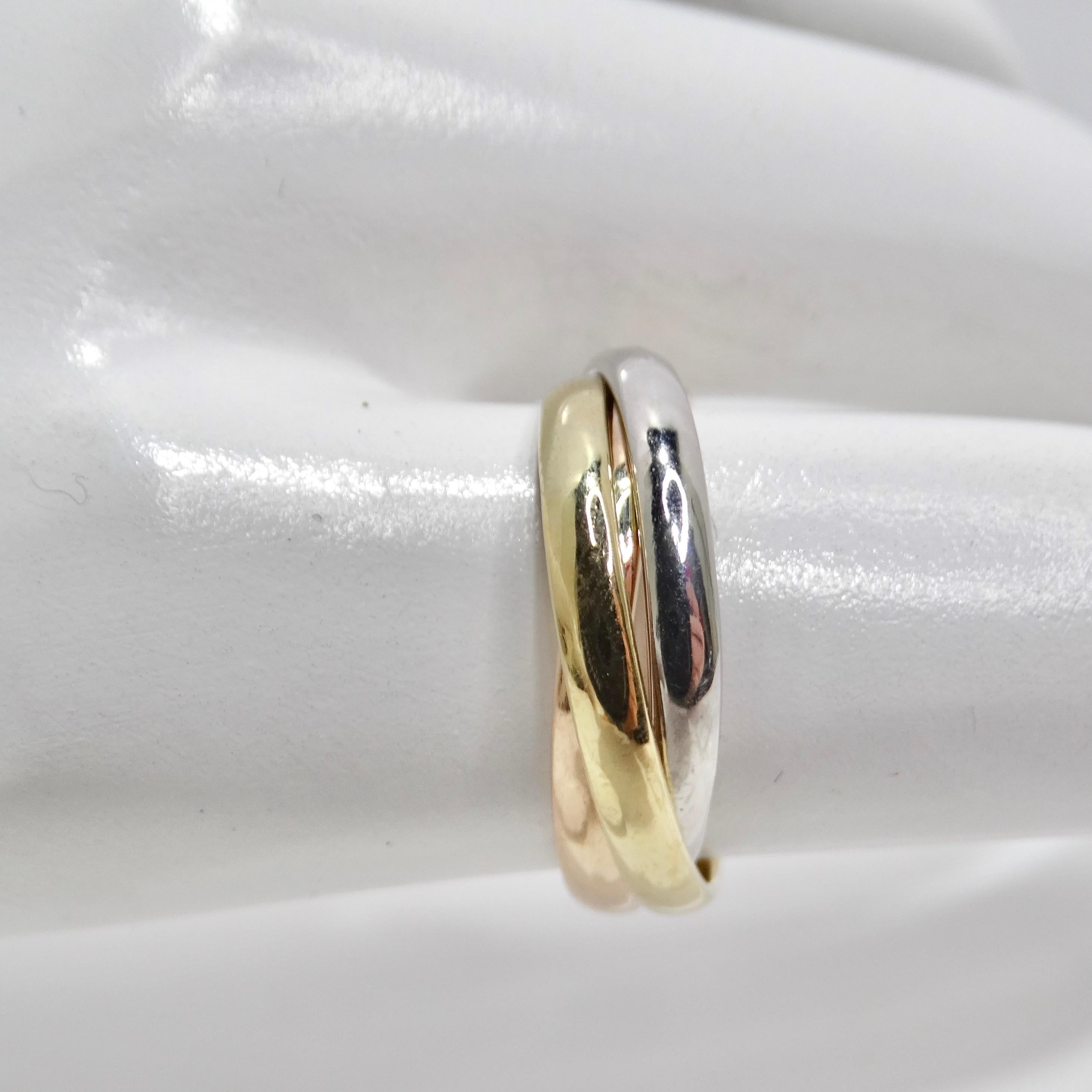 Cartier 1990s Trinity Three Gold Ring In Good Condition In Scottsdale, AZ