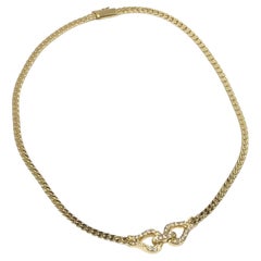 Retro Cartier 1990s Yellow Gold and Diamond Necklace