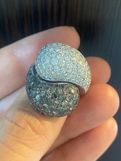 Cartier 1990s Yin and Yang black and white diamond ring