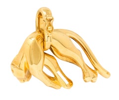 Cartier 1991 18 Karat Yellow Gold Vintage Hanging Panthere Pendant