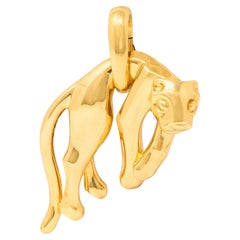 Cartier 1991 18 Karat Yellow Gold Vintage Hanging Panthere Pendant