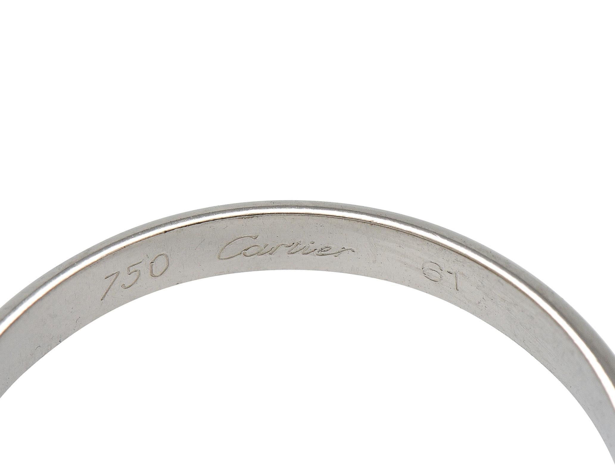 Women's or Men's Cartier 1999 French 18 Karat White Gold Vintage Trinity Rolling Band Ring For Sale