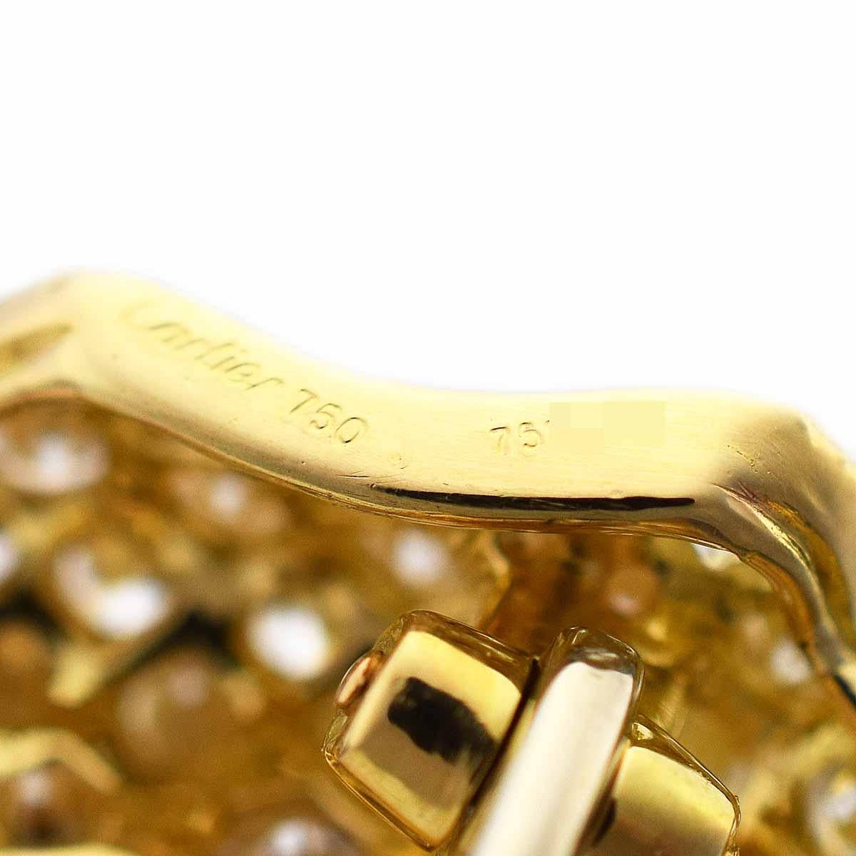 Cartier Broche à clip Paiva en or jaune 18 carats avec perles et diamants 1P  Pour femmes en vente