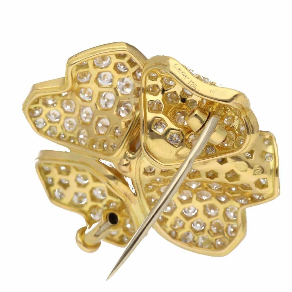 Cartier 1P Perle Diamant Or jaune 18 carats Clip Clips Bon état - En vente à Tokyo, JP