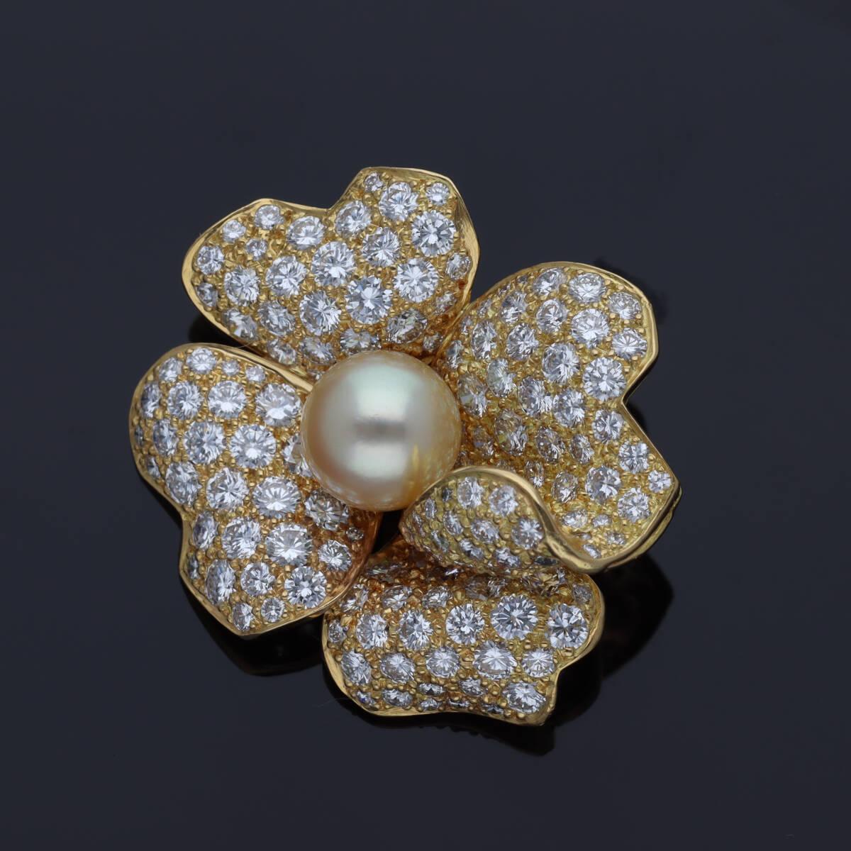 Cartier 1P Perle Diamant Or jaune 18 carats Clip Clips en vente 4