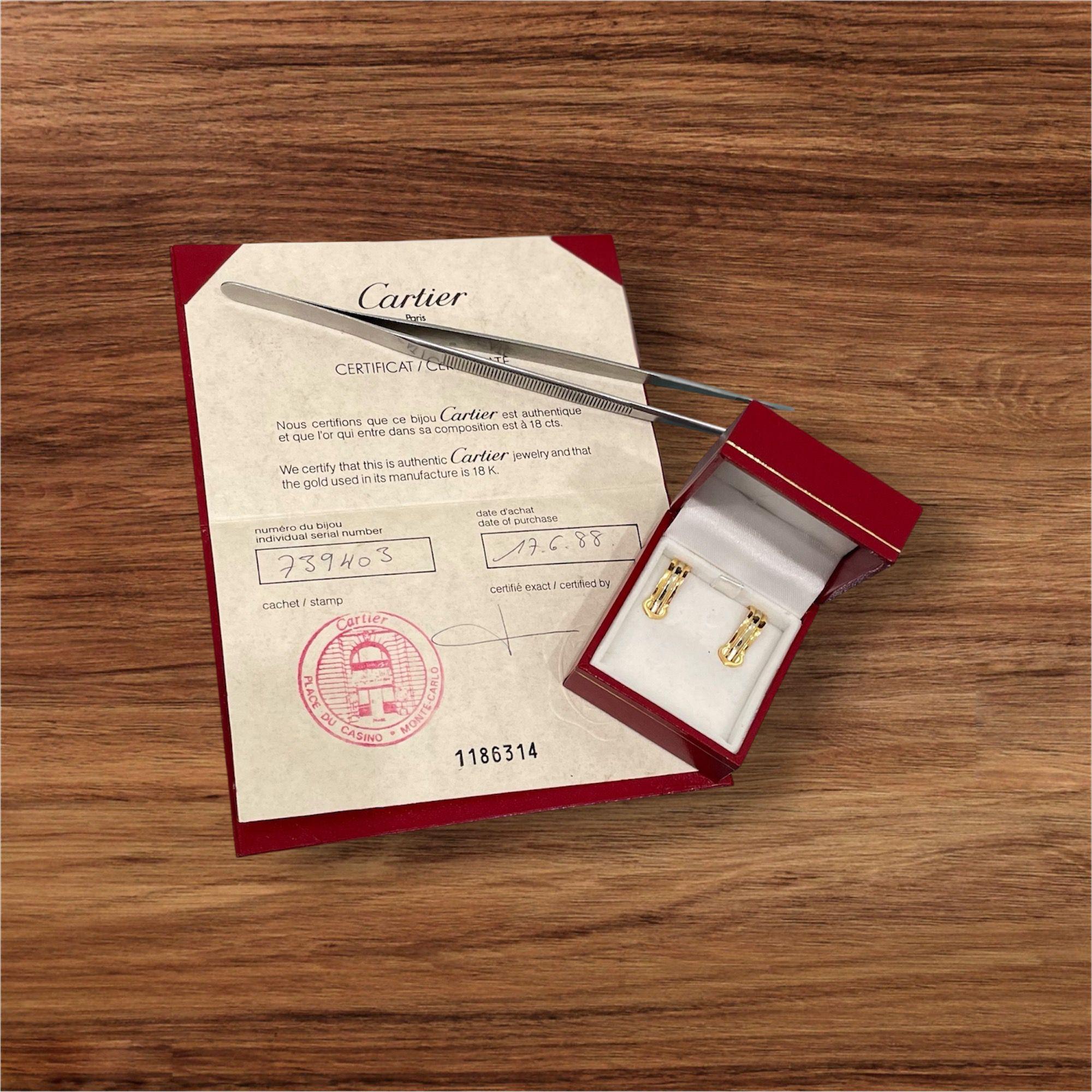 Cartier 2 C Trinity Gold Clip-on Earrings 6