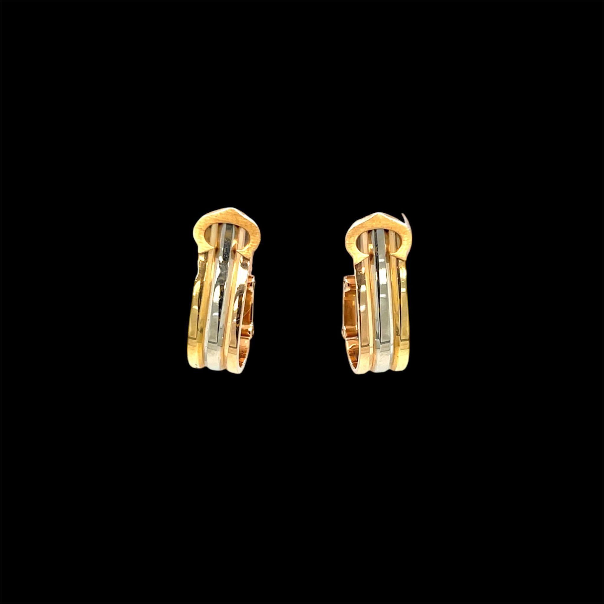 Cartier 2 C Trinity Gold Clip-on Earrings 4