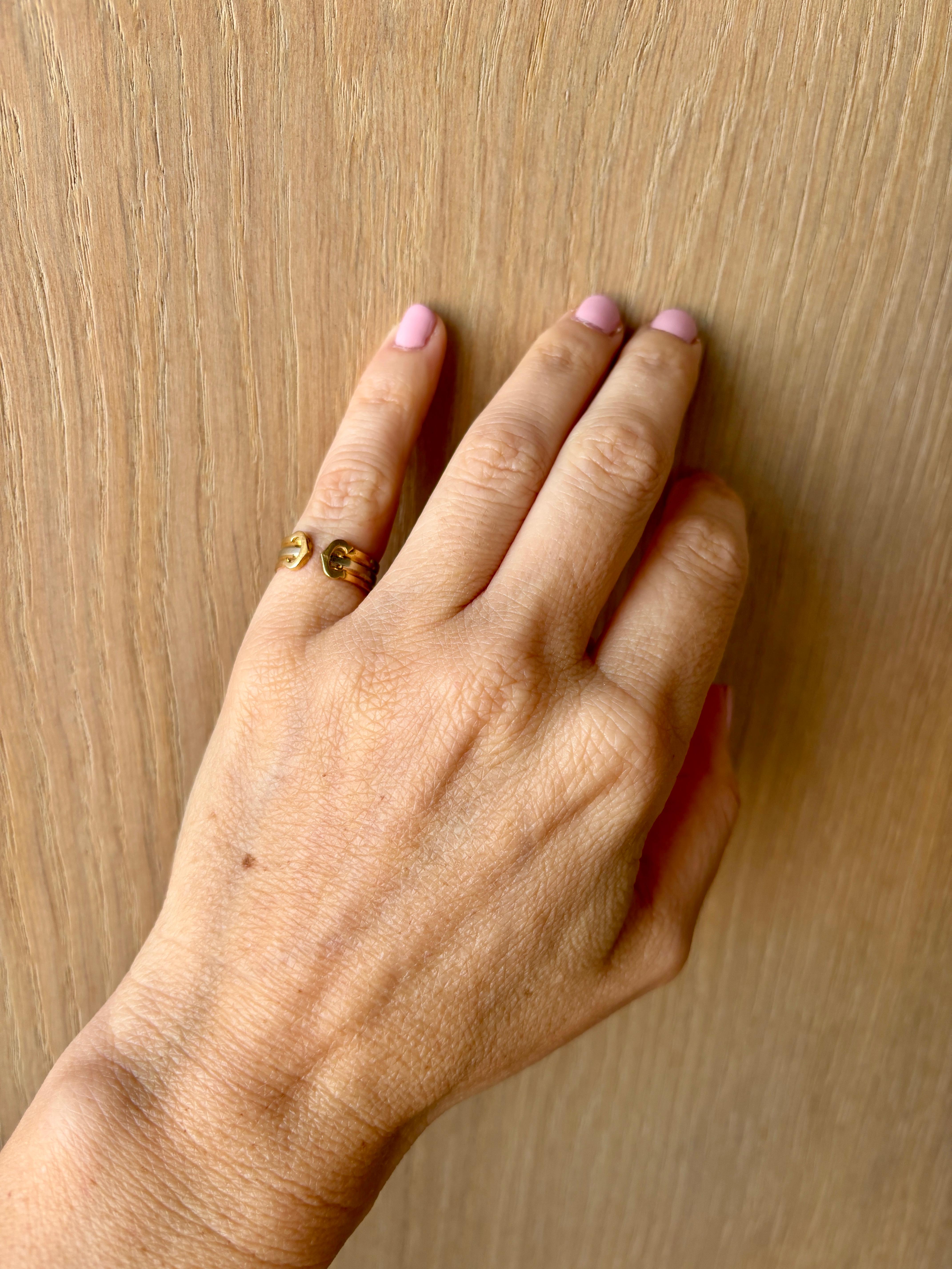 Cartier 2 C Trinity Gold Ring For Sale 2
