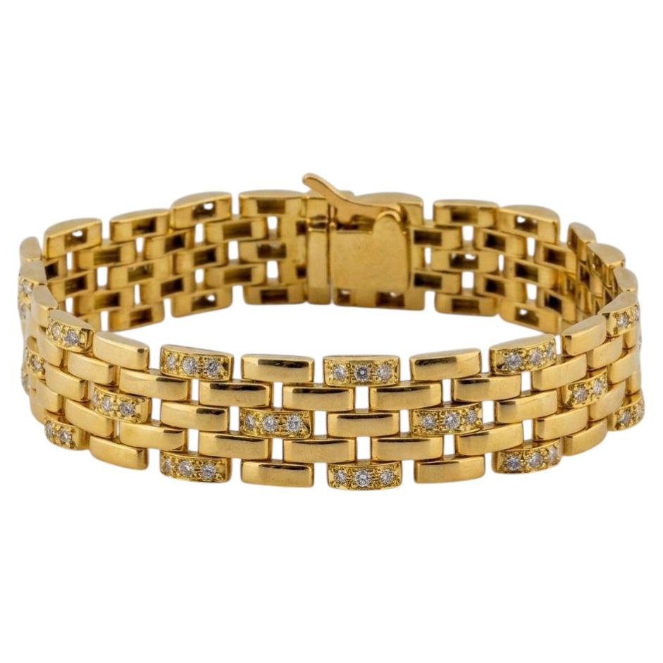 Cartier 2 Carat Diamond 18k Yellow Gold Link Bracelet
