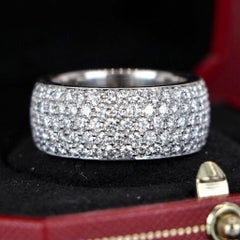Cartier 2 Carat Diamond Mimi 5-Row Pave 18k White Gold Band Ring