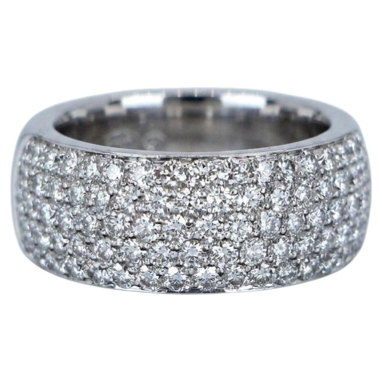 Cartier 2 Carat Diamond Mimi 5-Row Pave 18k White Gold Band Ring
