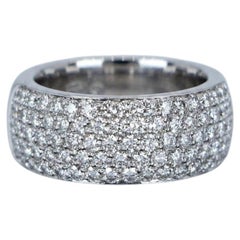 Cartier 2 Carat Diamond Mimi 5-Row Pave 18k White Gold Band Ring