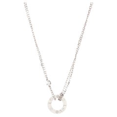 Cartier 2 Diamonds Love Pendant Necklace 18k White Gold