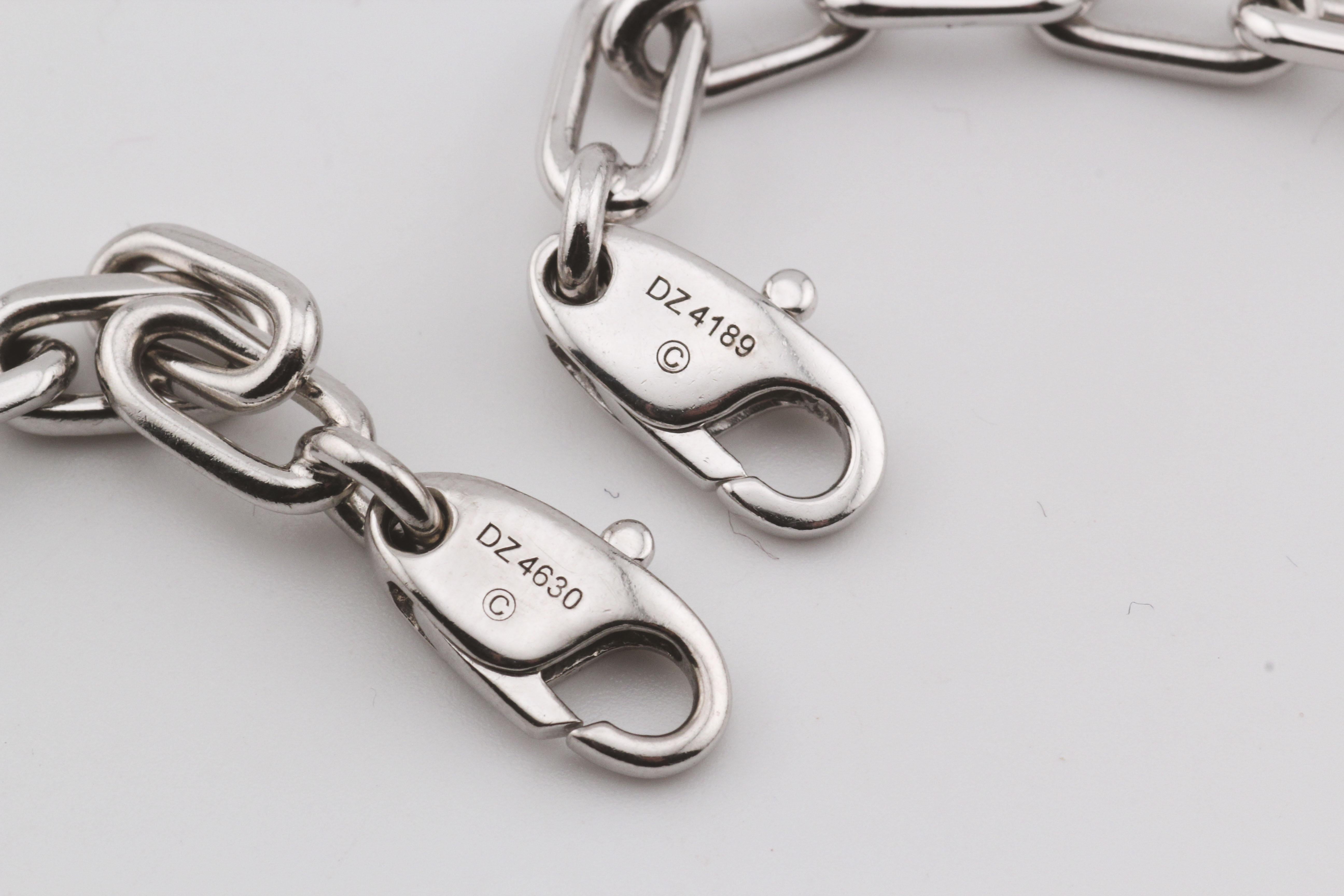 Cartier 2 Dogtag Spartacus 18k White Gold Bracelet Necklace Combo 4