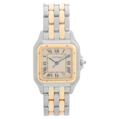 Cartier 2-Row Panther 2-Tone Steel 
Gold Watch W25028B8