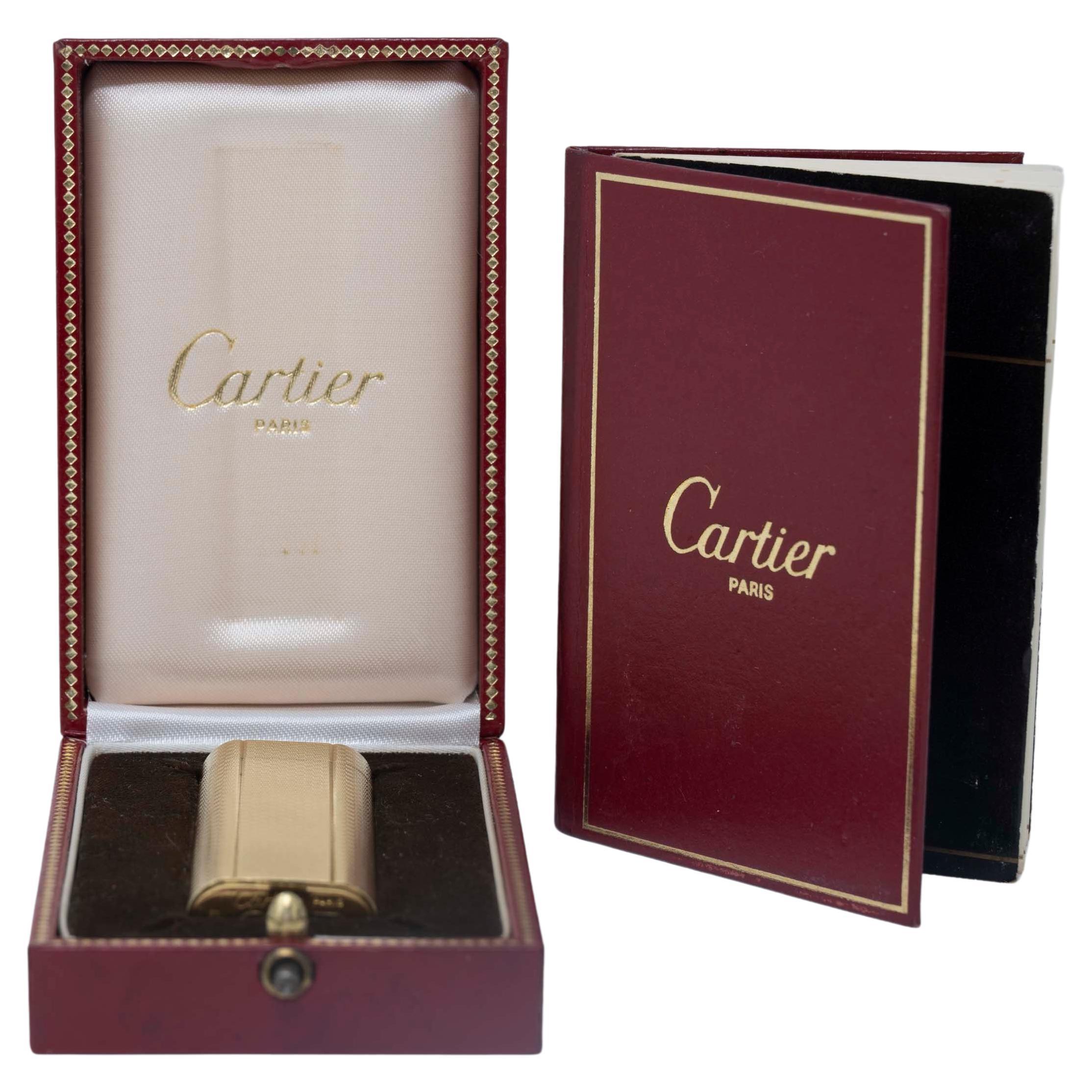 Cartier 20 Mikron vergoldetes Feuerzeug #C88445 bei 1stDibs