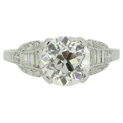 Cartier, bague de fiançailles avec diamant taille coussin ancienne de 2,00 carats