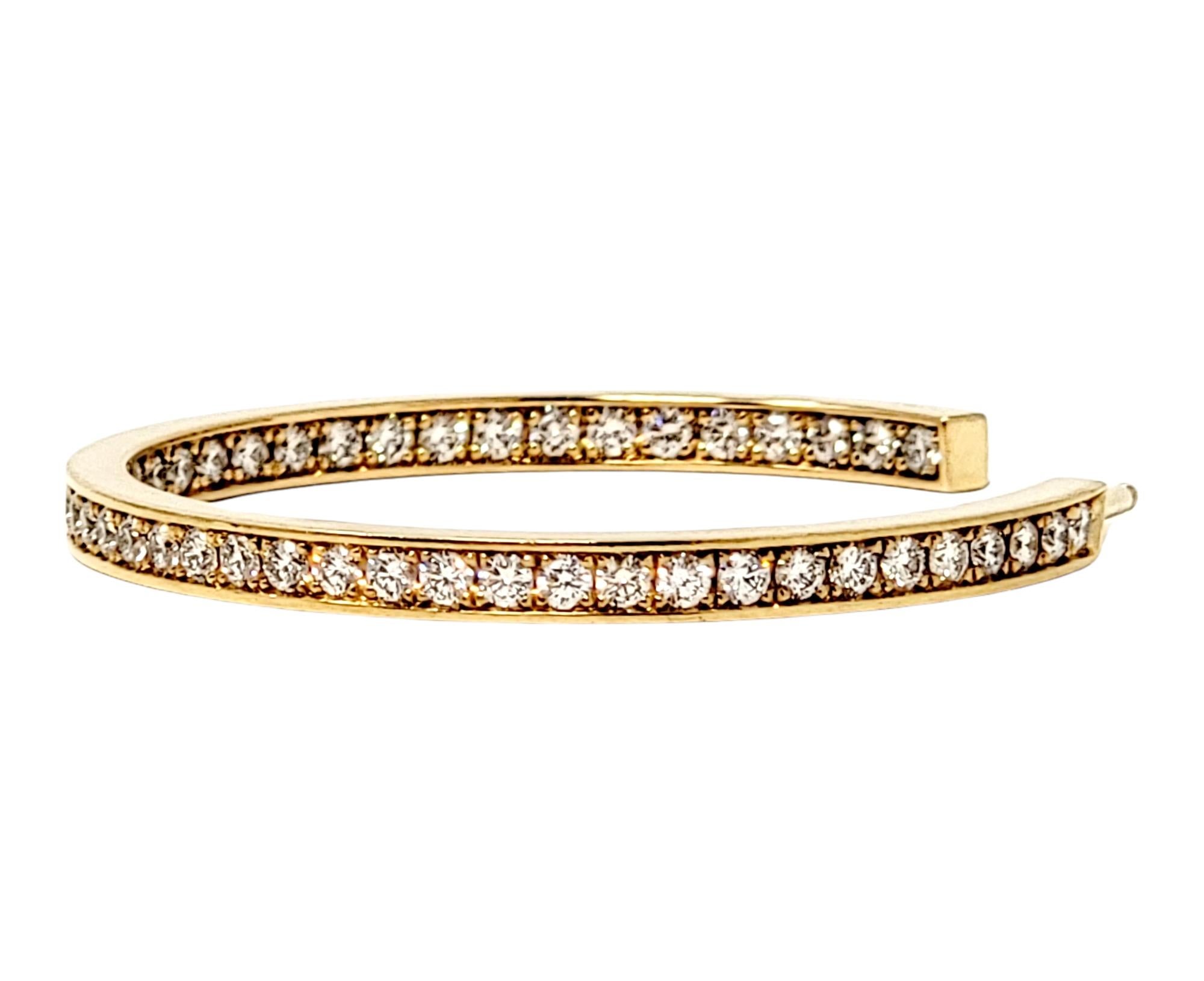 Cartier 2.00 Carat Round Diamond Inside-Outside Large Hoop Earrings Yellow Gold In Good Condition For Sale In Scottsdale, AZ