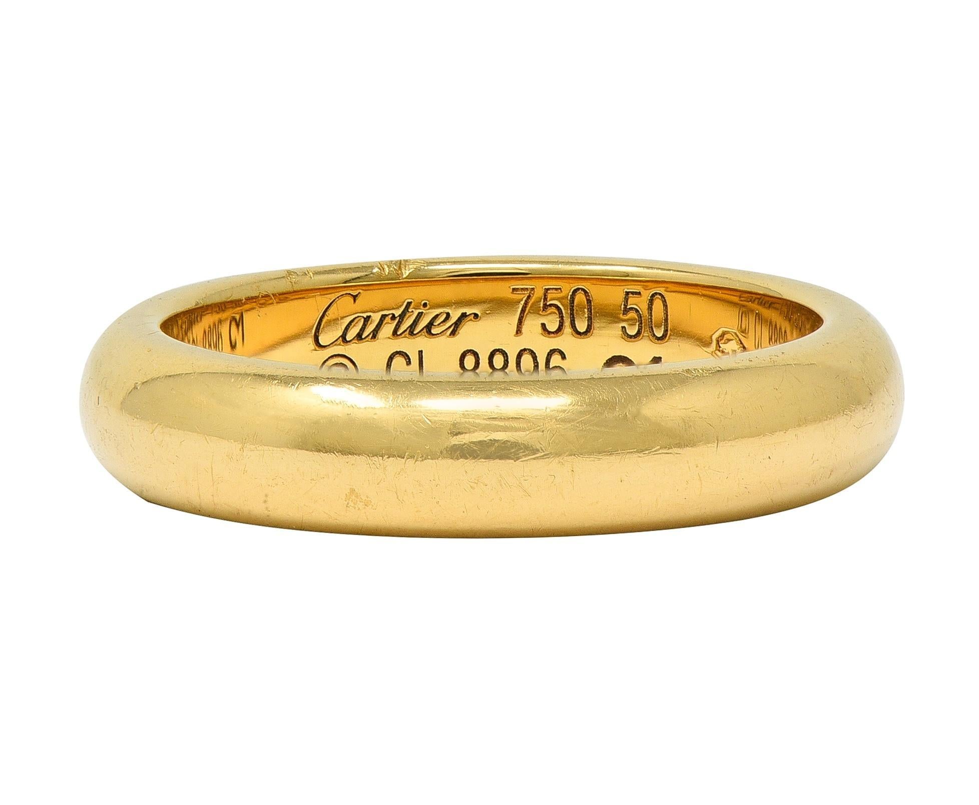 Anneau de mariage en or jaune 18 carats de Cartier 2000 Excellent état - En vente à Philadelphia, PA