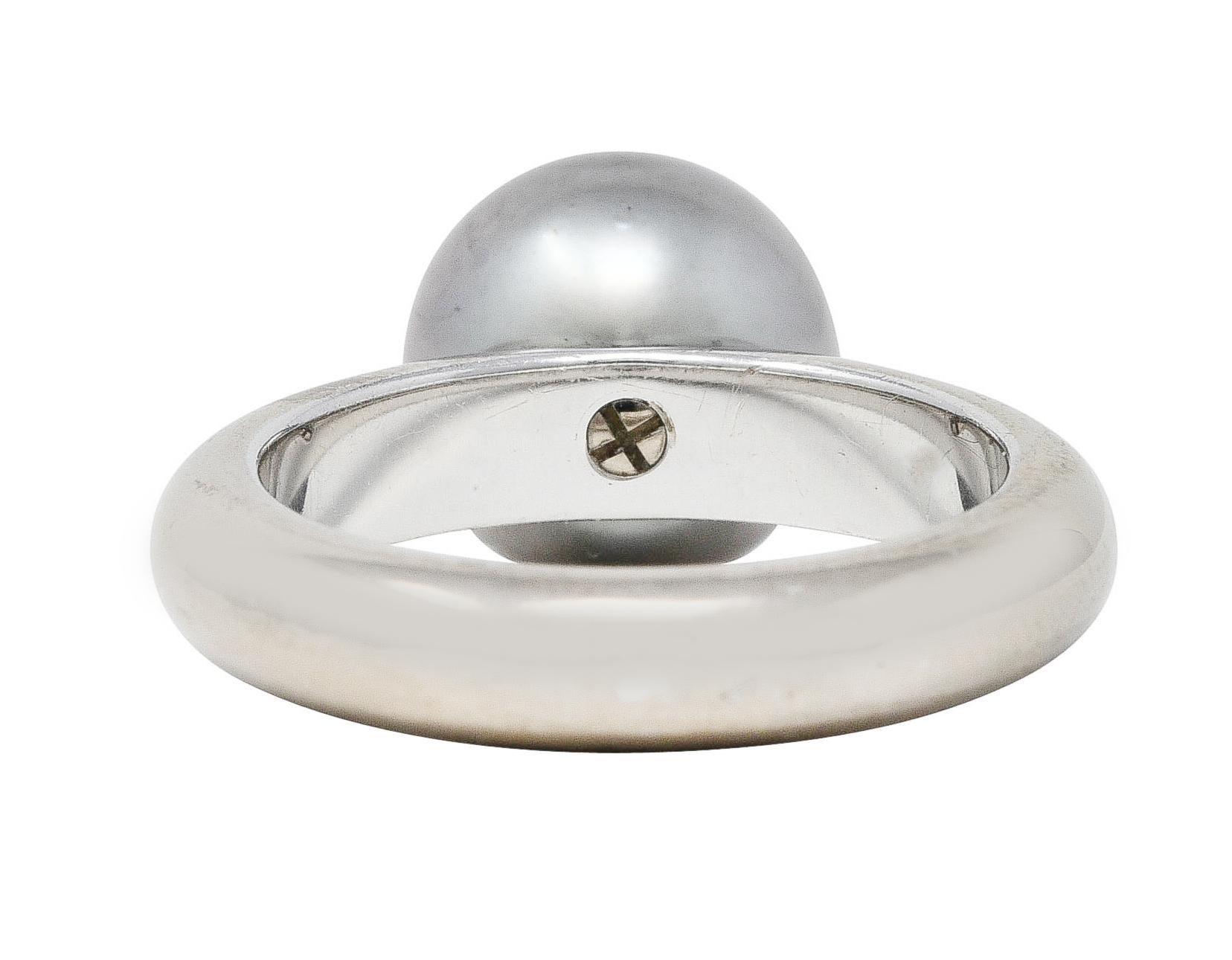 Contemporary Cartier 2001 Tahitian South Sea Pearl 18 Karat White Gold Ring