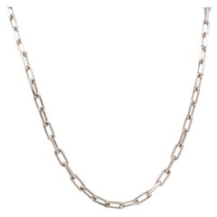 Cartier 2010's 18 Karat White Gold Paperclip Link Unisex Chain Necklace