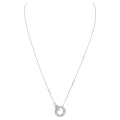 Cartier 2010's Diamond 18K Gold Contemporary Interlocking Love Station Necklace