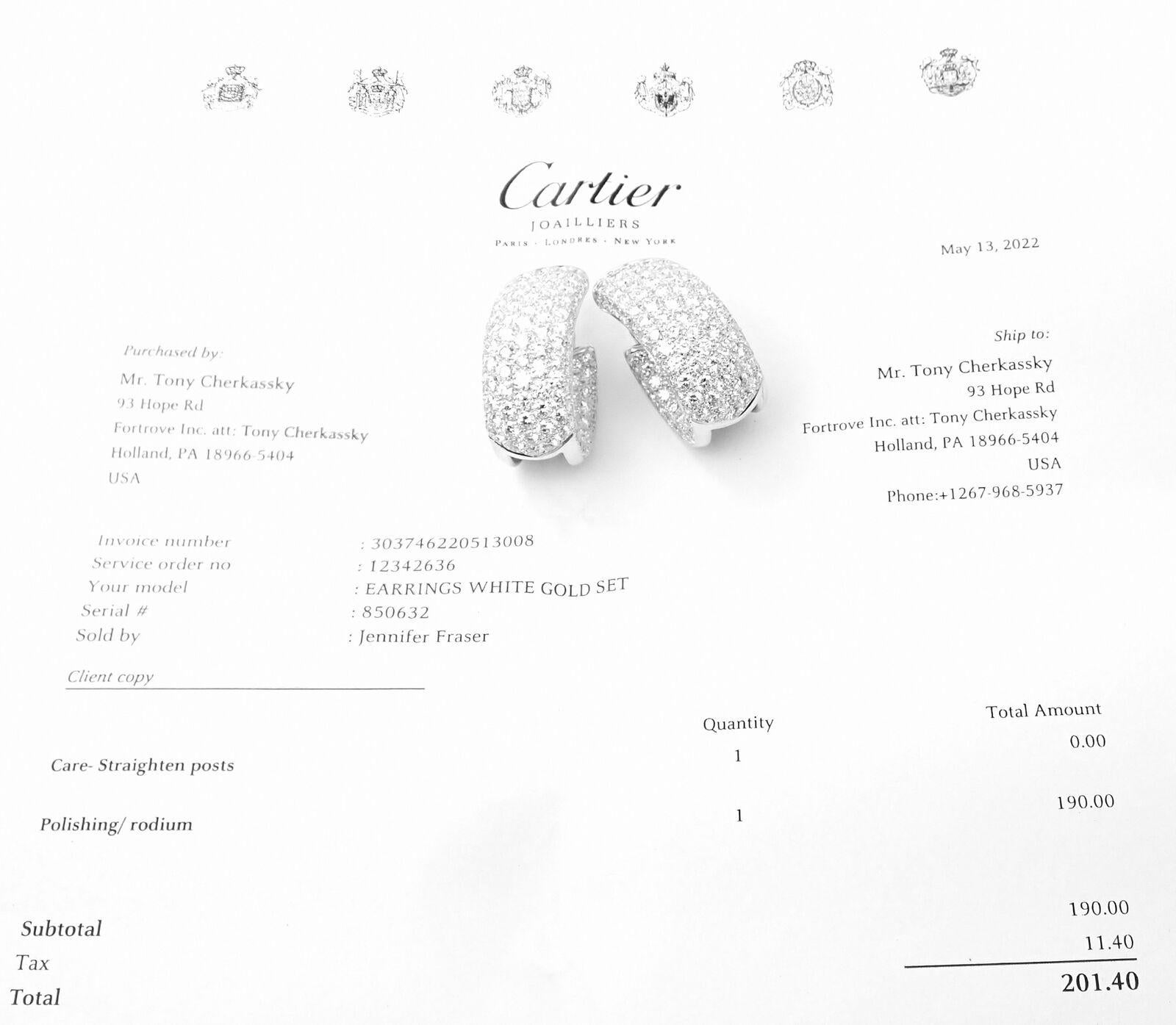 Cartier 20ct Diamond Inside Out White Gold Large Hoop Earrings 5