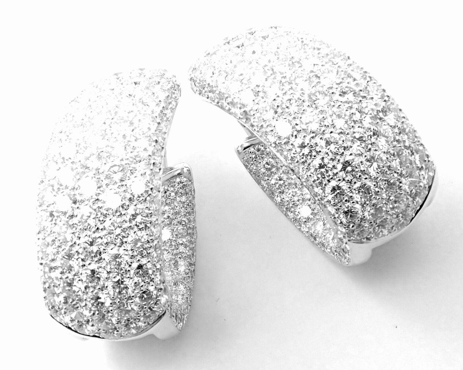 Cartier 20ct Diamond Inside Out White Gold Large Hoop Earrings In Excellent Condition In Holland, PA
