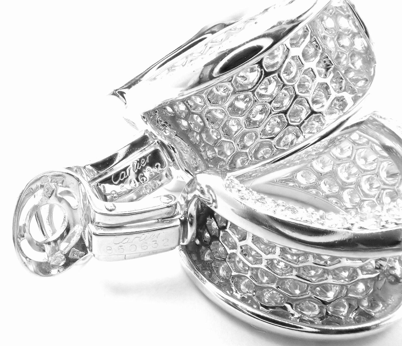 Cartier 20ct Diamond Inside Out White Gold Large Hoop Earrings 3