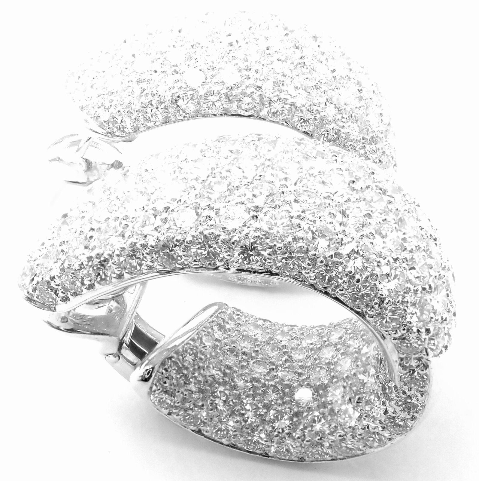 Cartier 20ct Diamond Inside Out White Gold Large Hoop Earrings 4