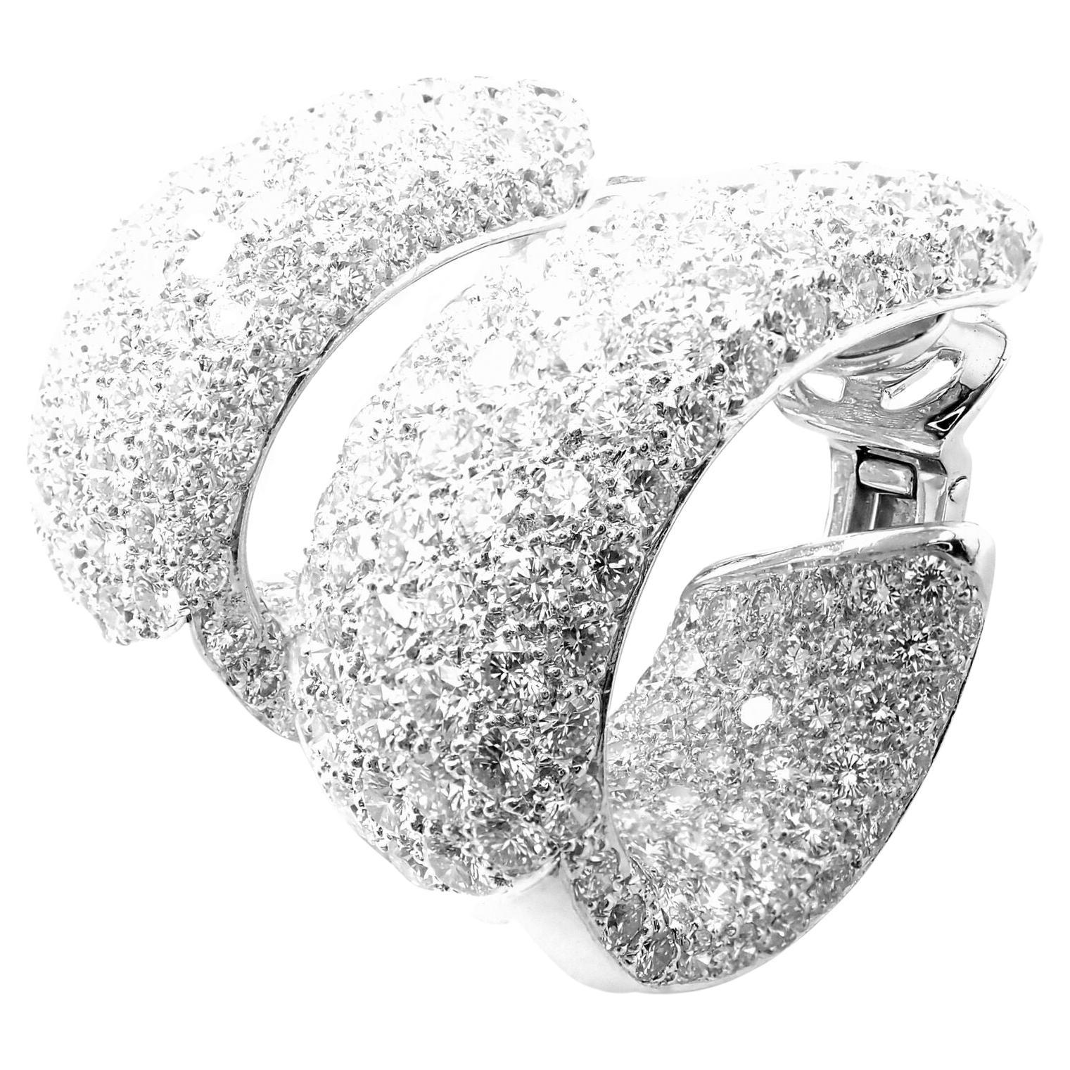 Cartier 20ct Diamond Inside Out White Gold Large Hoop Earrings