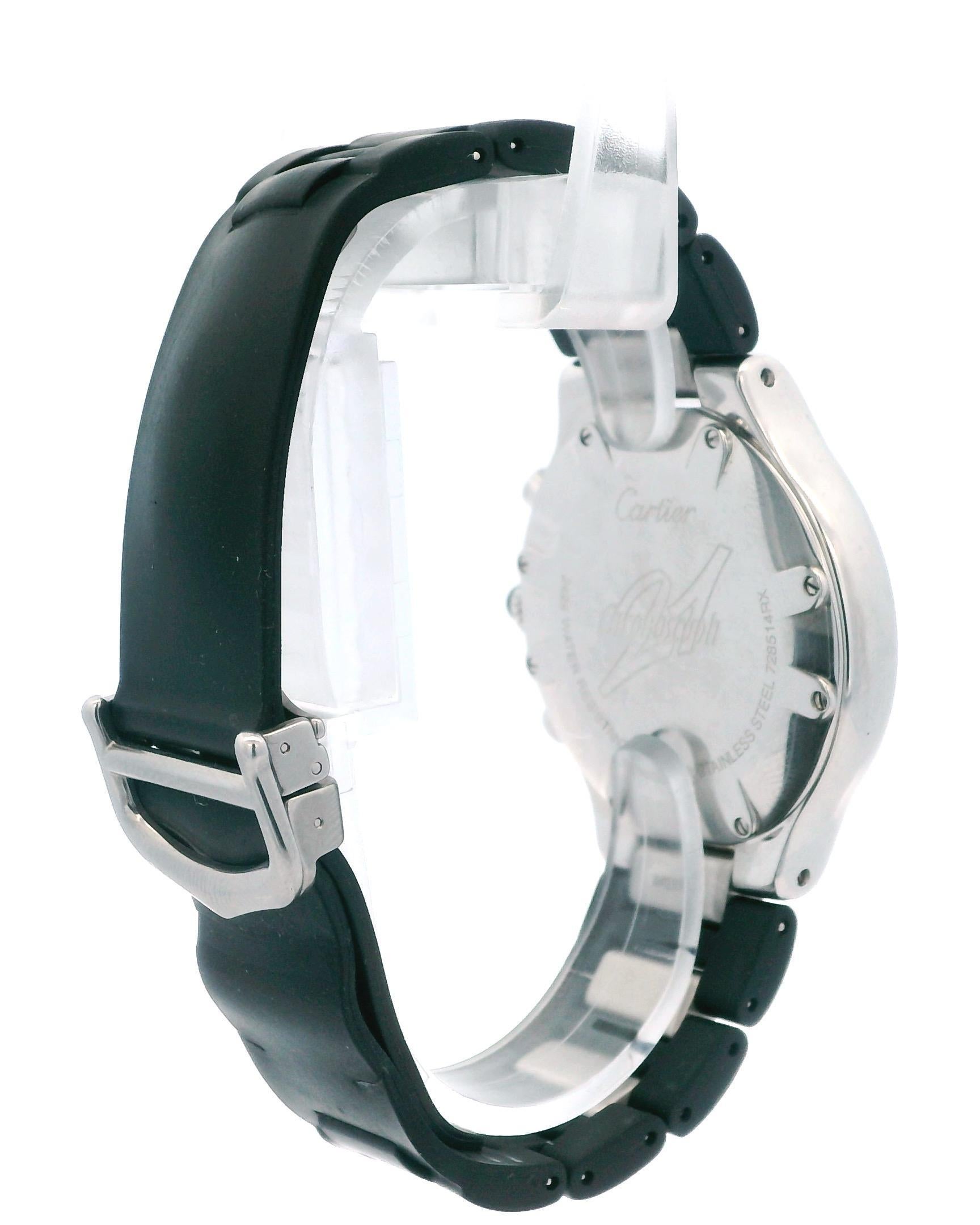 Women's or Men's Cartier 21 Chronoscaph Stainless Steel & Rubber Watch