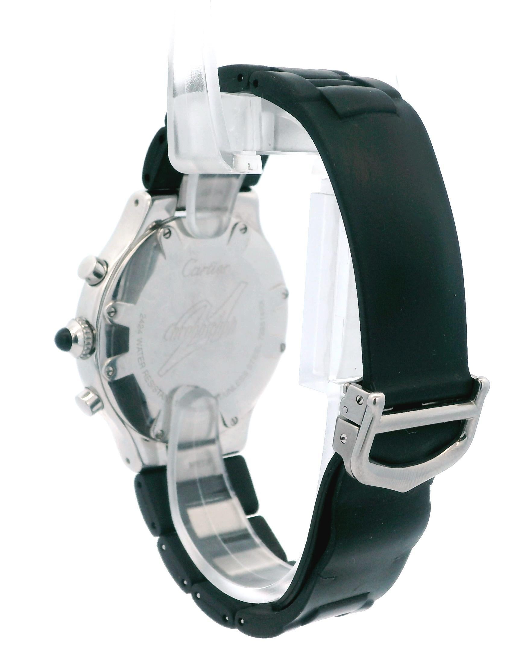 Cartier 21 Chronoscaph Stainless Steel & Rubber Watch 1