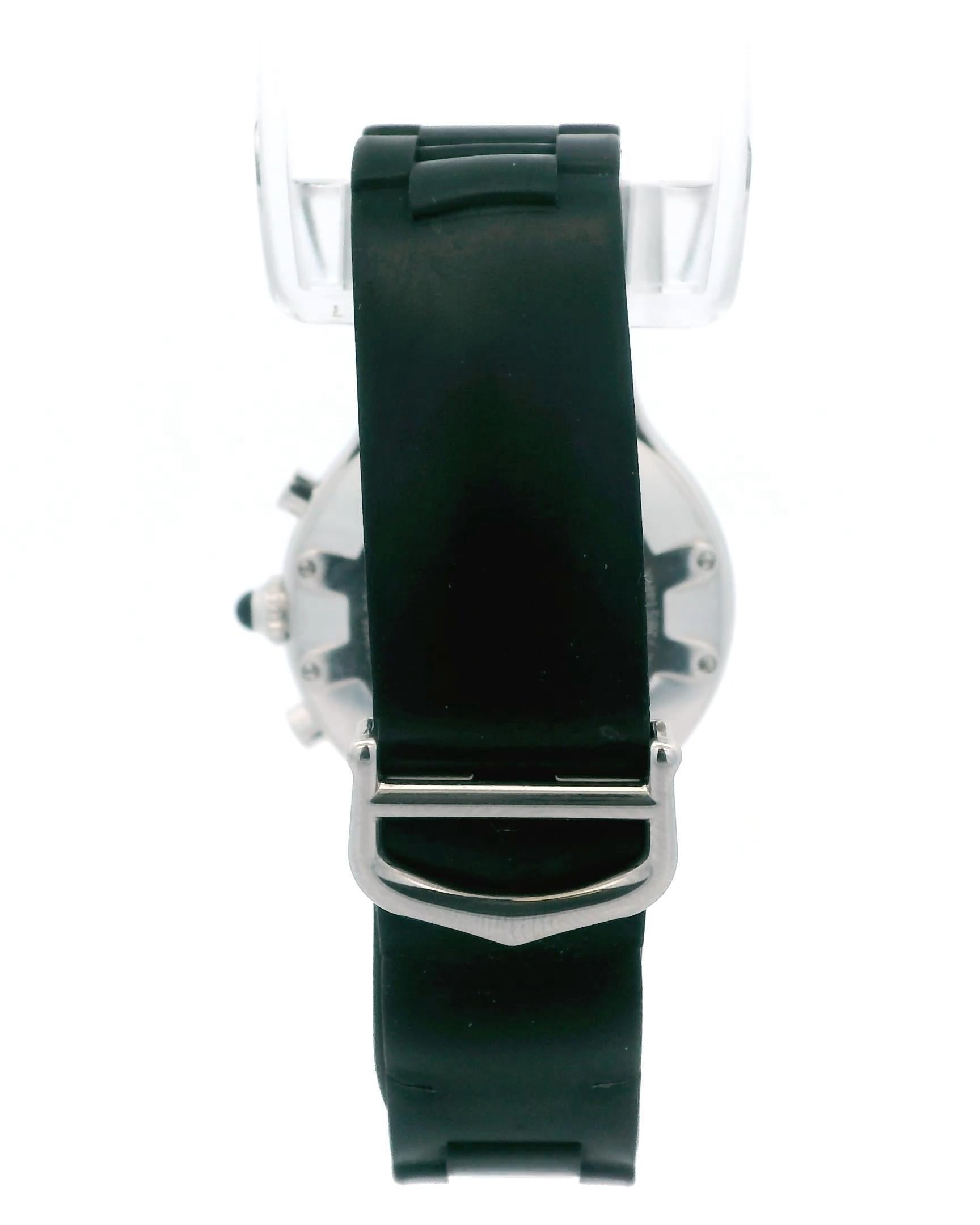 Cartier 21 Chronoscaph Stainless Steel & Rubber Watch 4