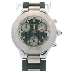 Cartier 21 Chronoscaph W10125U2 Stainless Steel & Rubber Watch