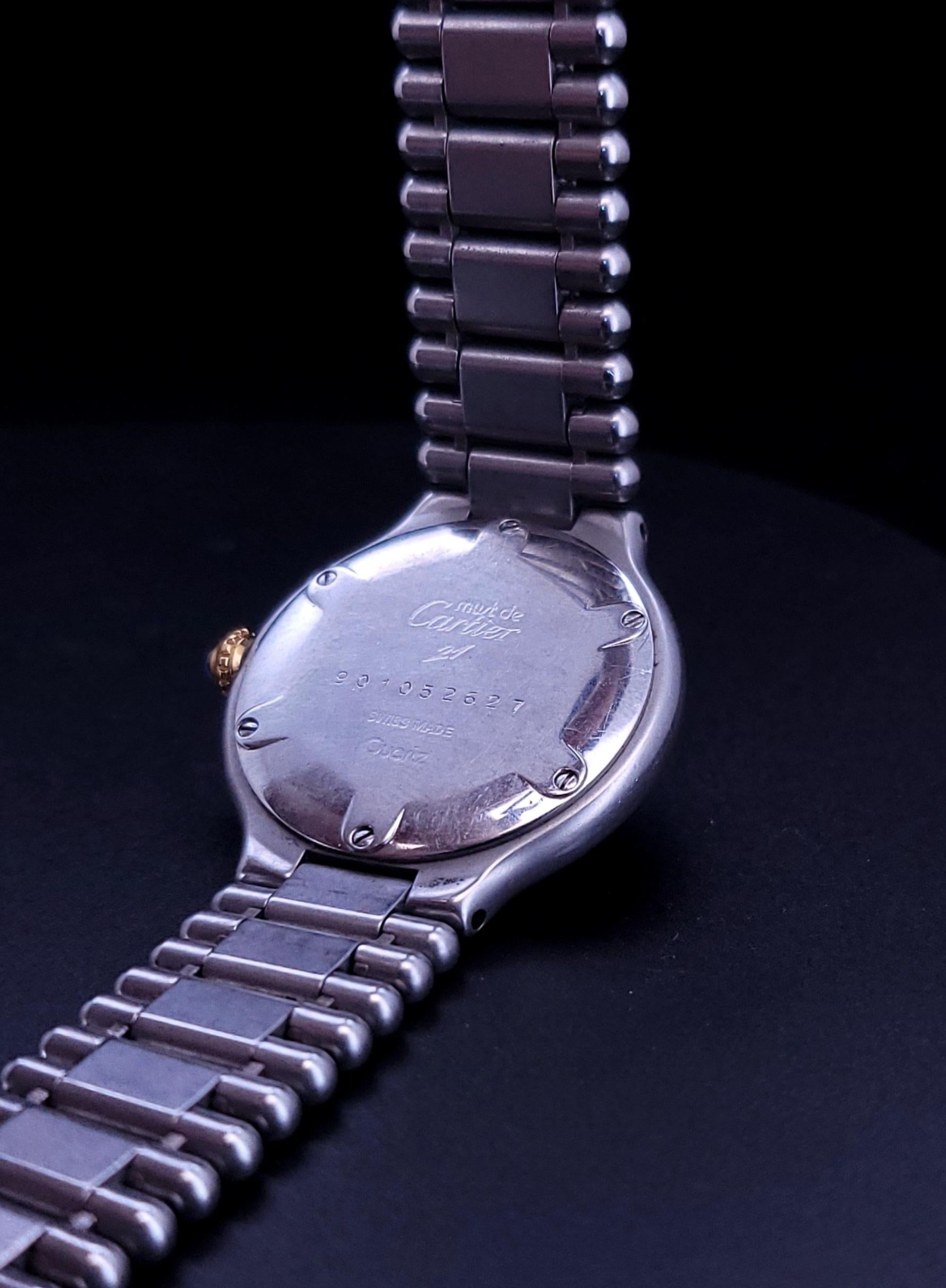 Cartier 21 Must de Cartier 28 mm Acier inoxydable 9010 Montre femme en vente 4