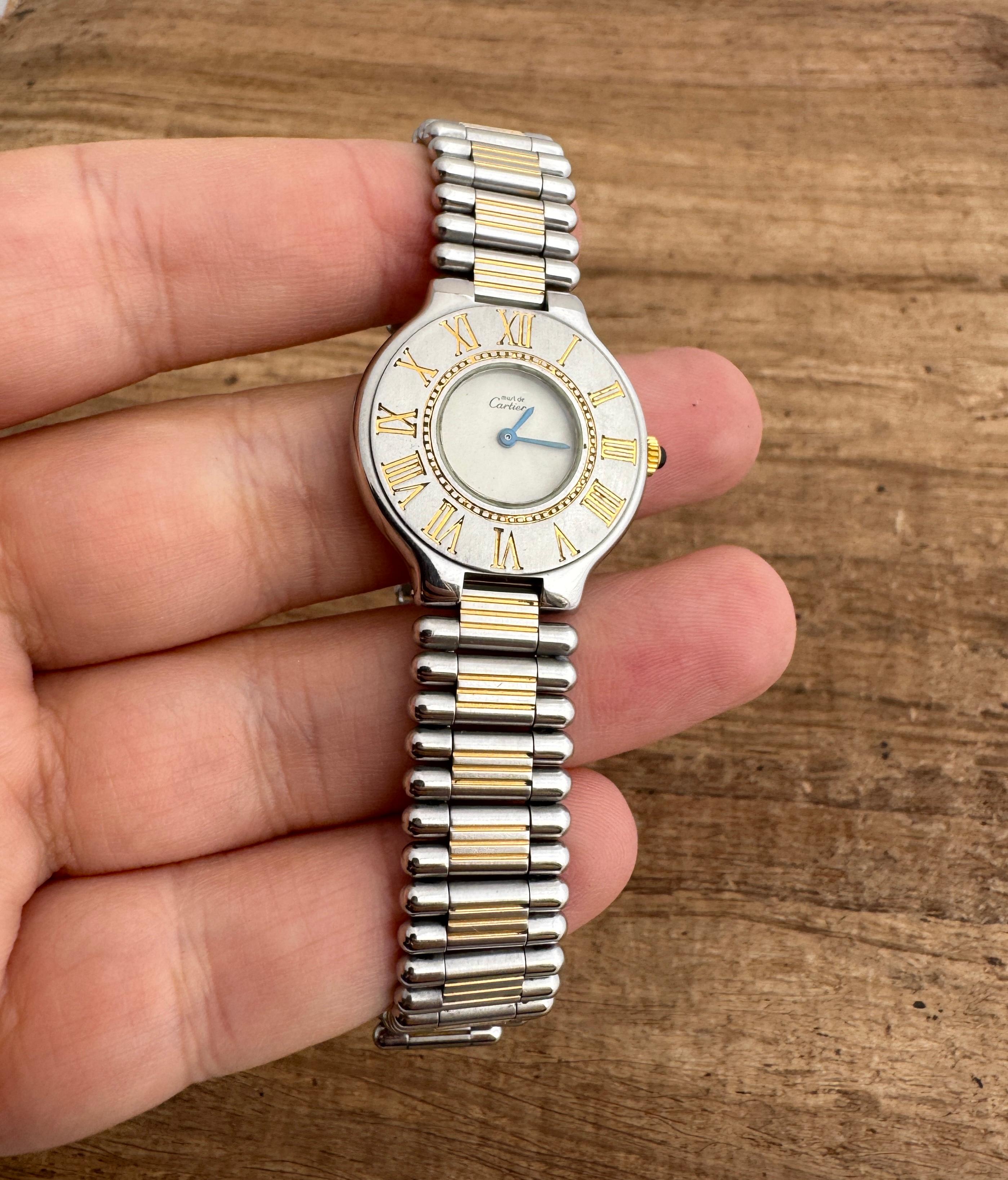 Cartier 21 Must de Cartier 28mm Steel & Gold Ref.9010 Watch For Sale 8