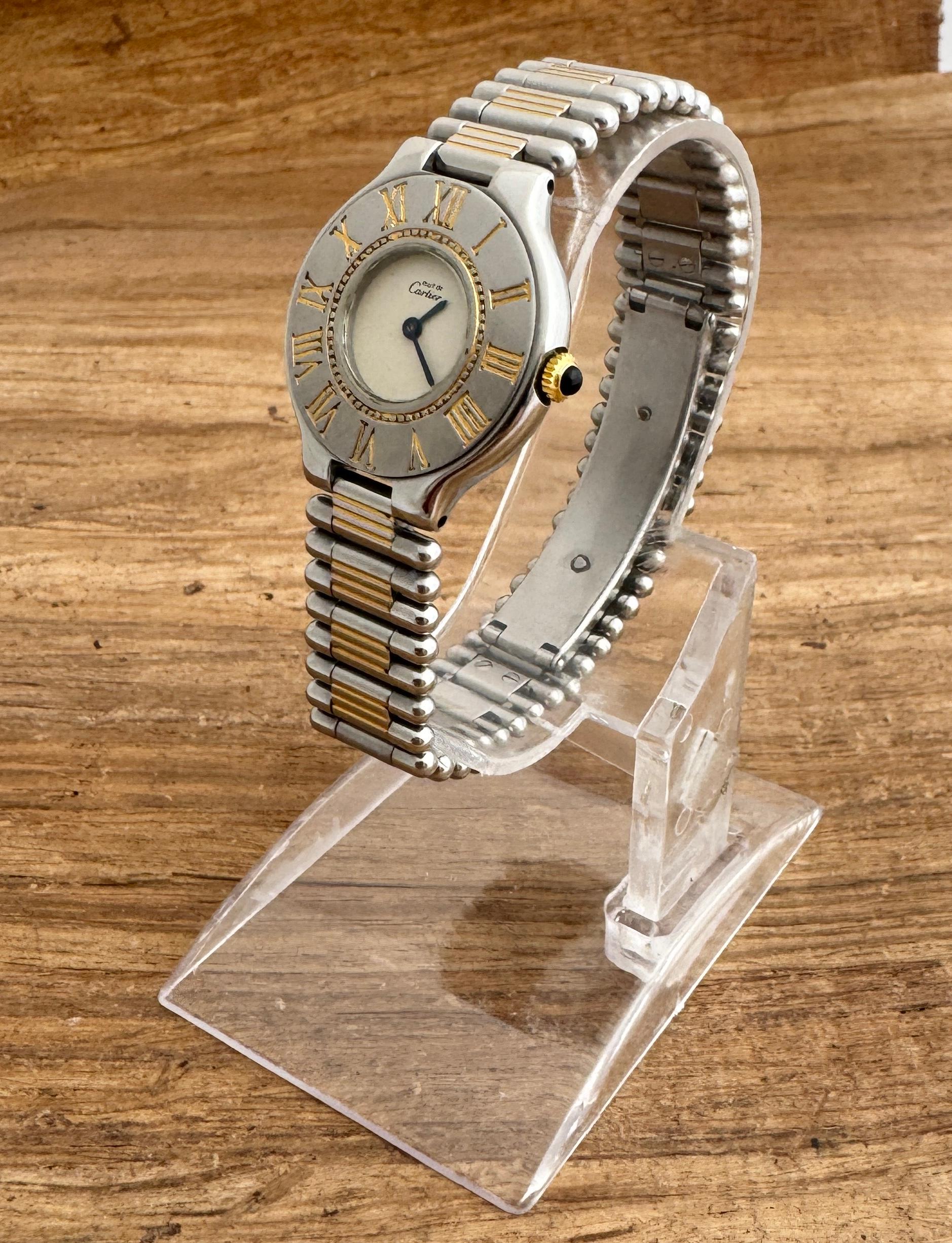 Cartier 21 Must de Cartier 28mm Steel & Gold Ref.9010 Watch For Sale 9