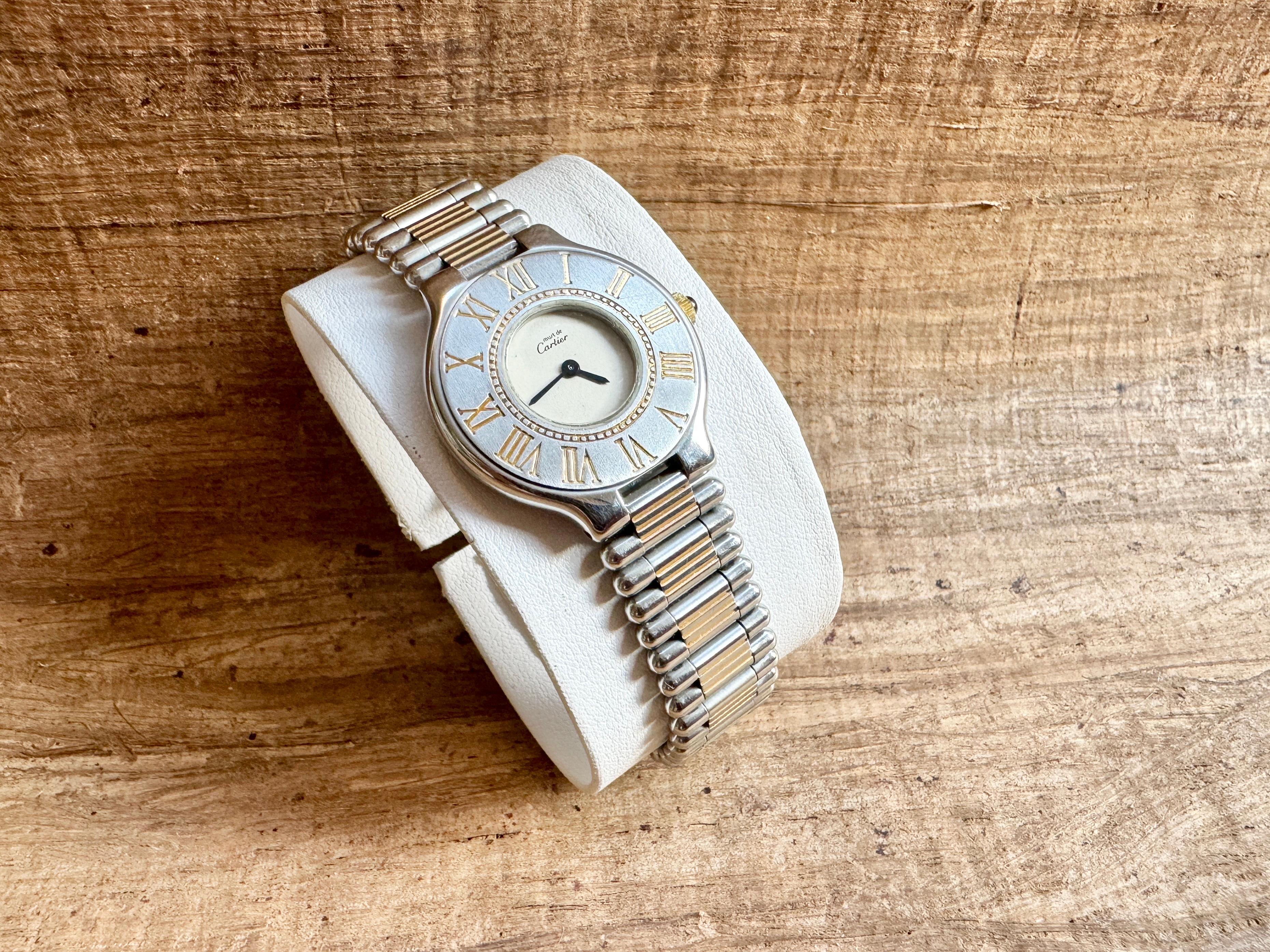 Men's Cartier 21 Must de Cartier 28mm Steel & Gold Ref.9010 Watch For Sale