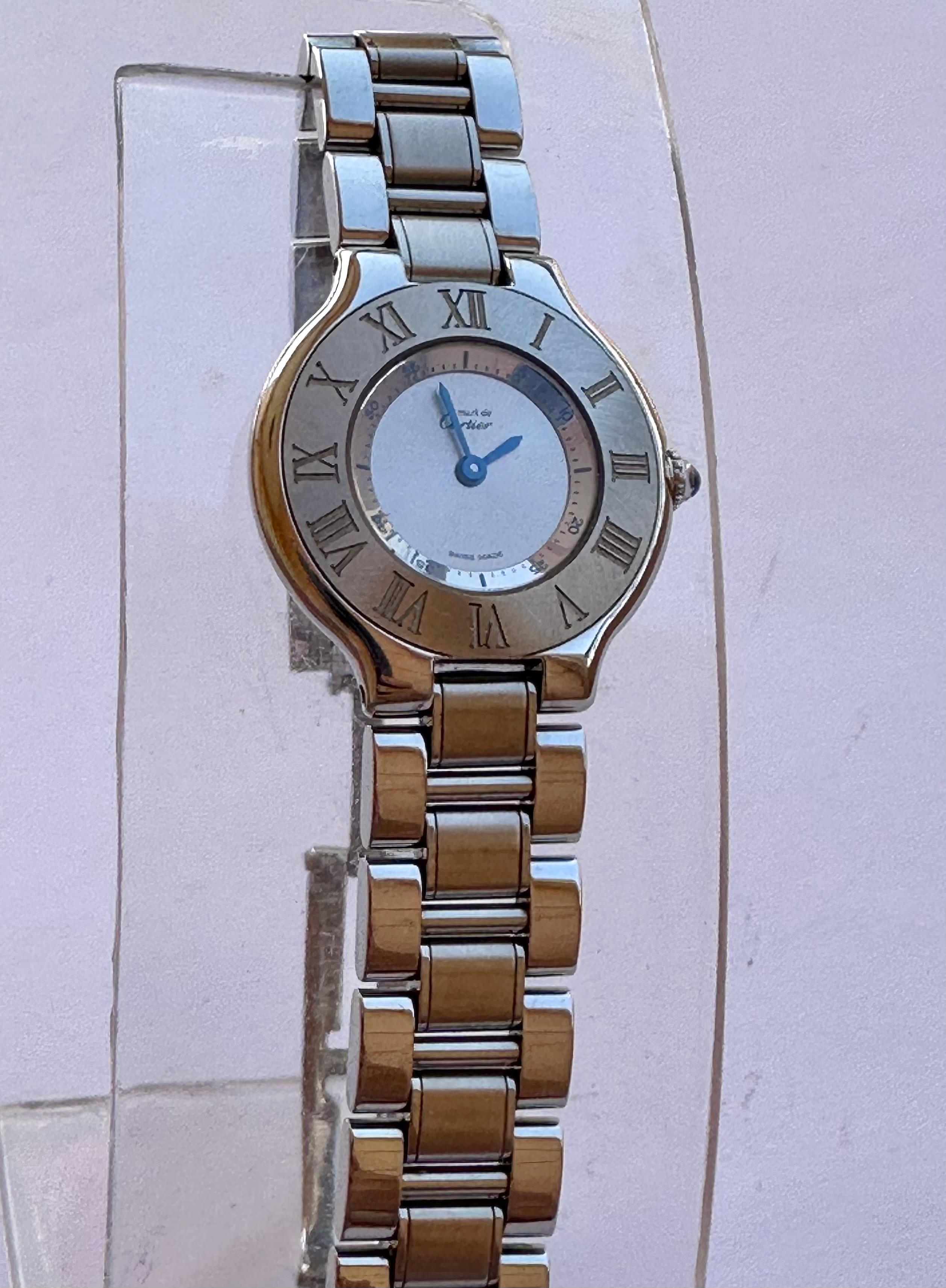 Cartier 21 Must de Cartier Ref 1340 Stainless Steel watch Boxed 10