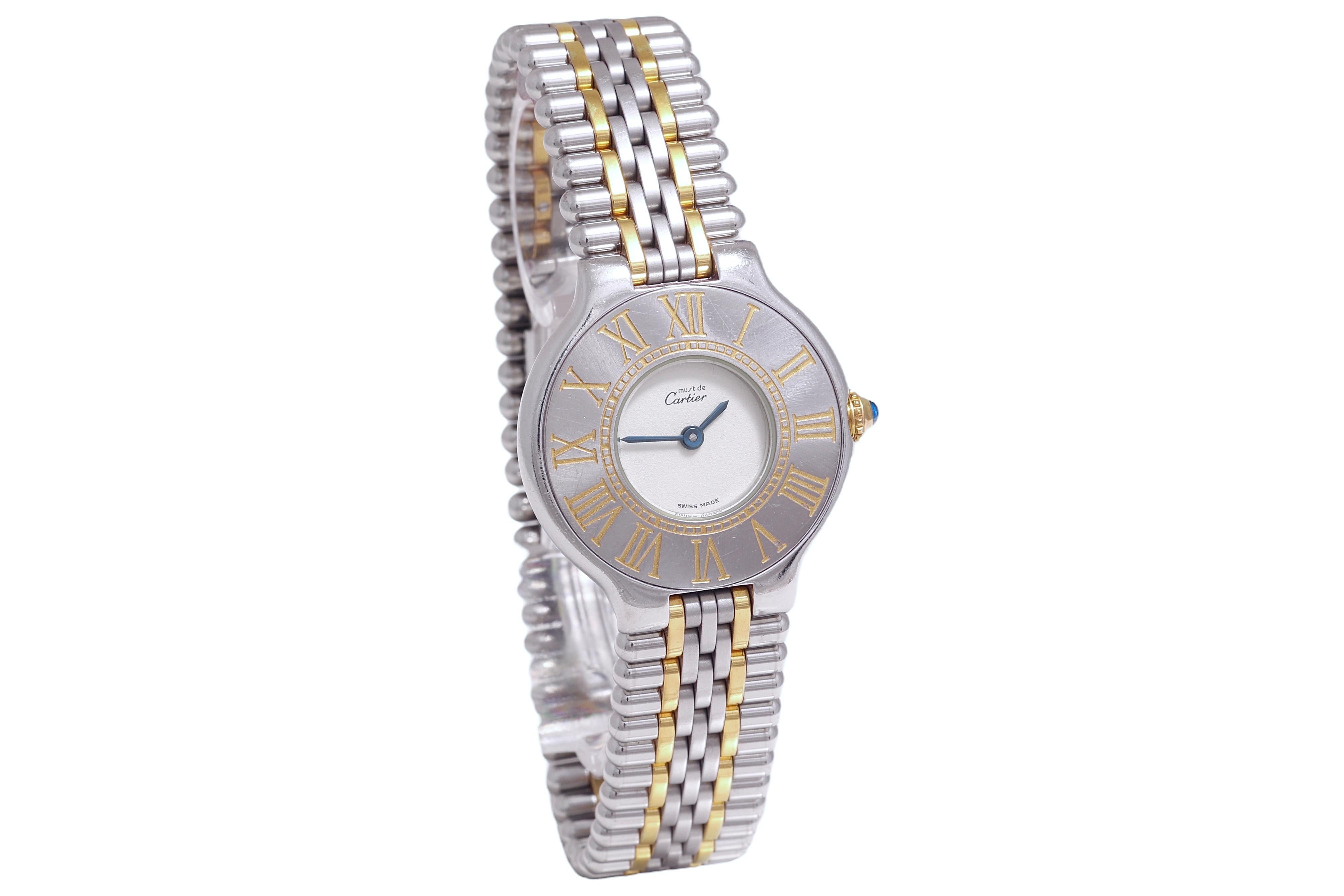 Cartier 21 Must de Wristwatch, 28mm  Steel & Gold, Quartz In Excellent Condition For Sale In Antwerp, BE