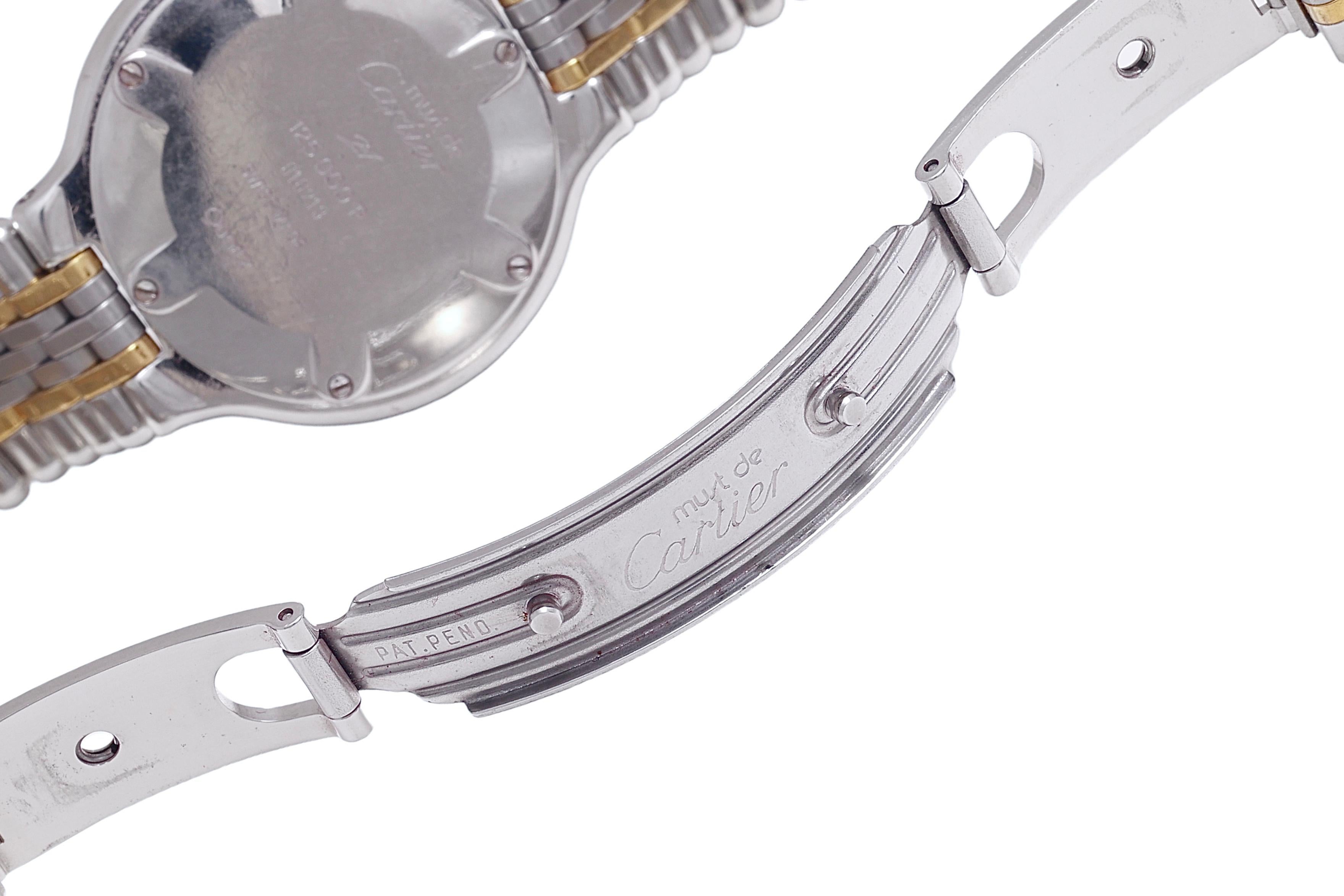 Men's Cartier 21 Must de Wristwatch, 28mm  Steel & Gold, Quartz For Sale