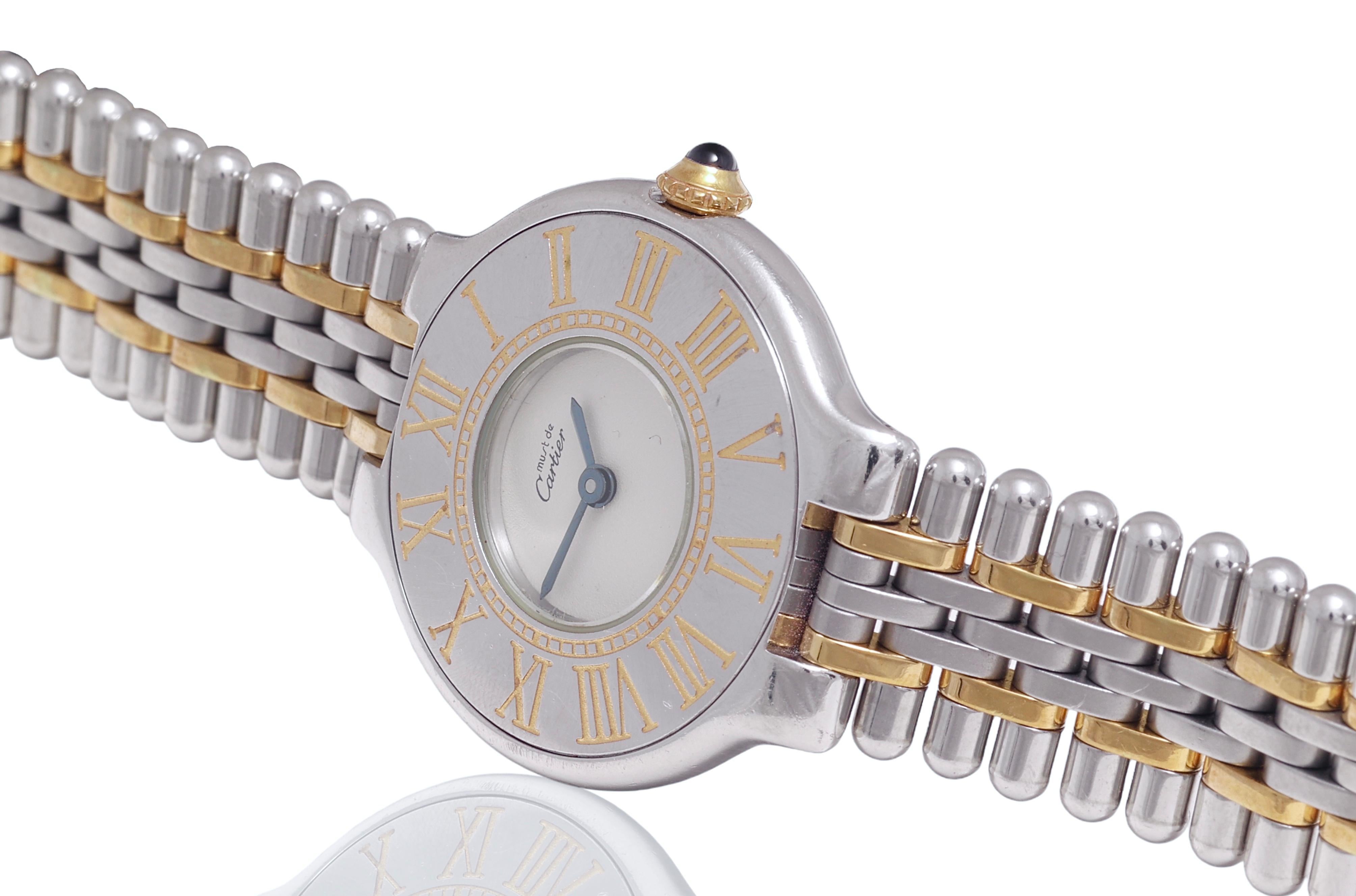 Cartier 21 Must de Wristwatch, 28mm  Steel & Gold, Quartz For Sale 4
