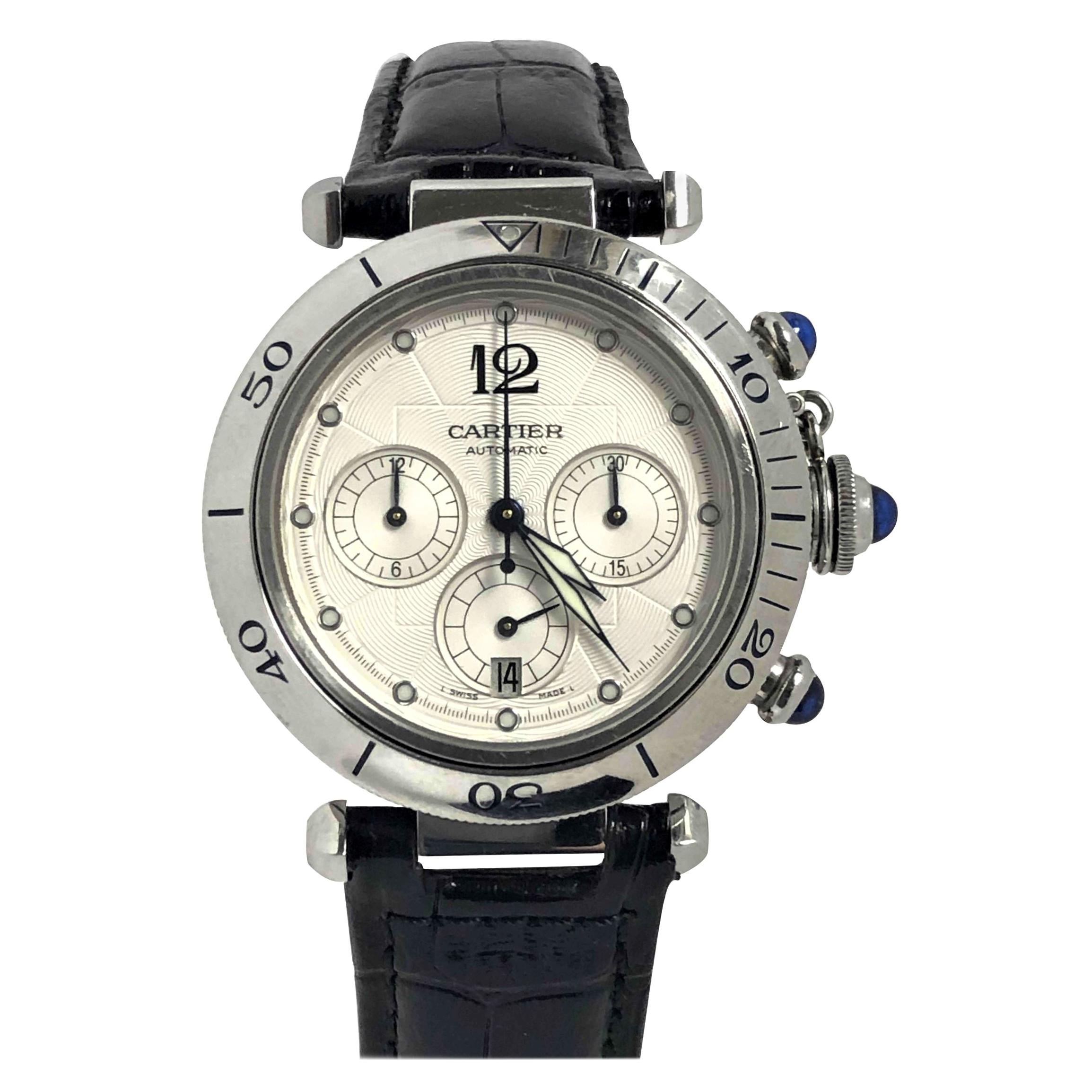Cartier 2113 Pasha Chronograph Stainless Steel Automatic Wristwatch