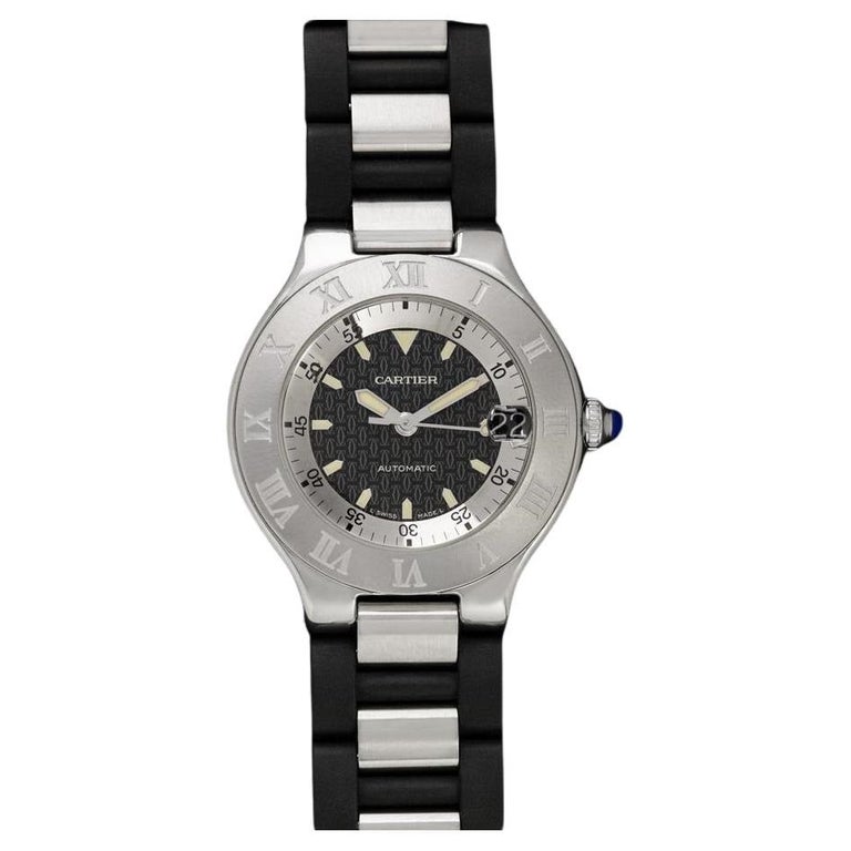 Cartier 21C Mens Autoscaph Automatic Watch, Ref. 2427 - Stainless Steel