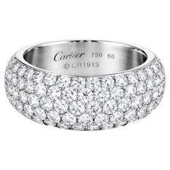 Cartier 2.28 Carat Diamond Pavé 18K White Gold Band Ring