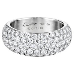 Cartier 2.28 Carat Diamond Pavé 18K White Gold Band Ring
