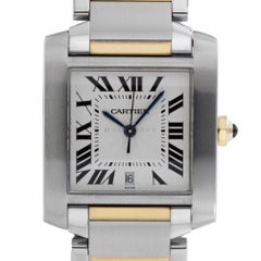 Cartier 2302 Tank Francaise W51005Q4 Steel 18 Karat Yellow Gold Large Automatic