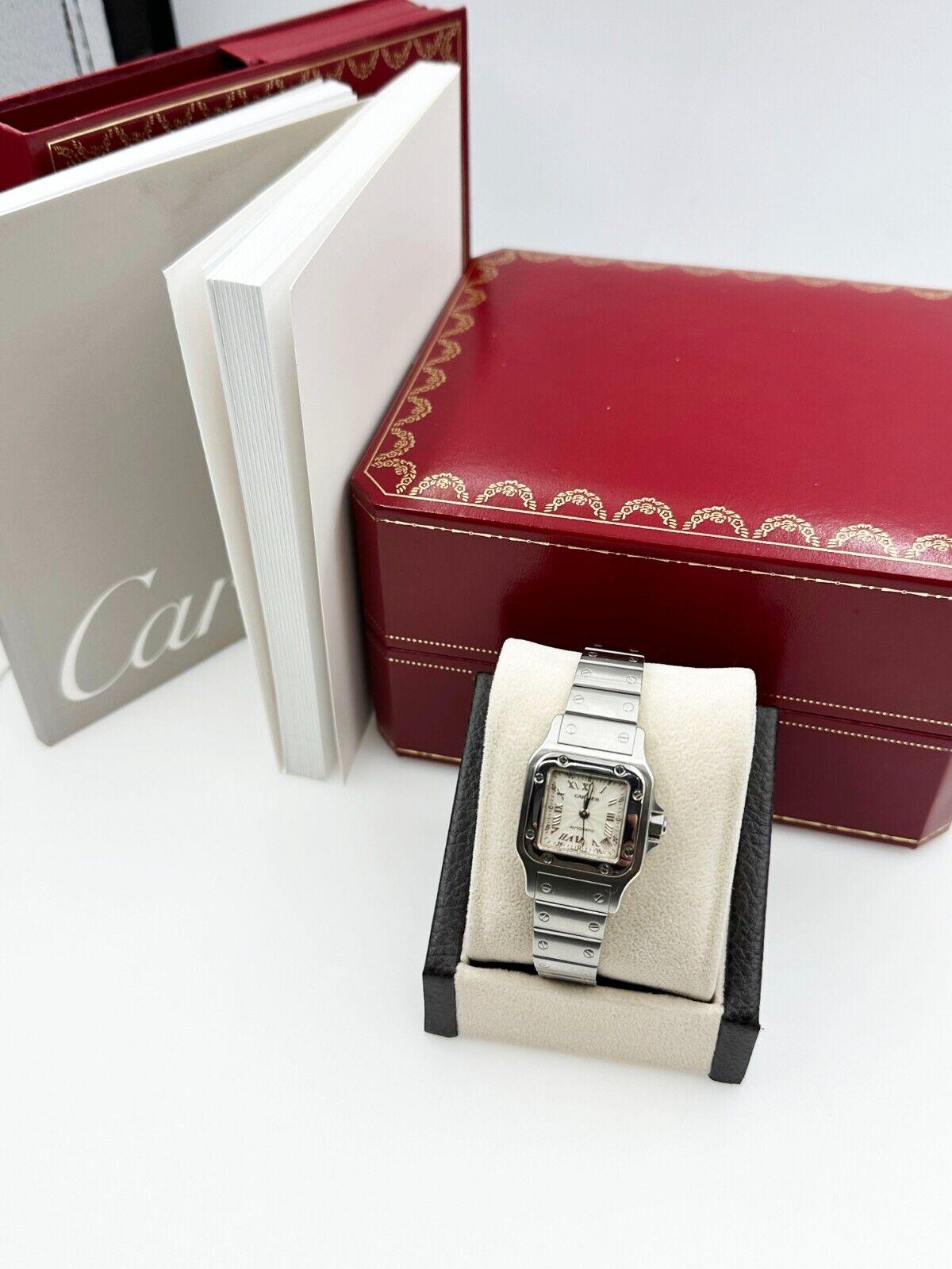 Cartier 2423 Ladies Santos Galbee Stainless Steel Box Paper For Sale 1